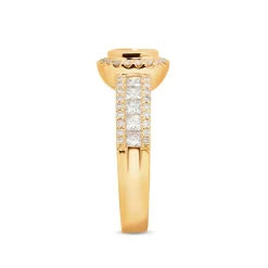 Discount Diamantring i gult gull 1,30 ct  med ulik diamantslip Ringer