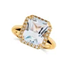 Hot Diamantring i gult gull med Sky blue topas Ringer