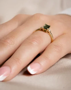 Best Diamantring i gult gull med diopsid Ringer