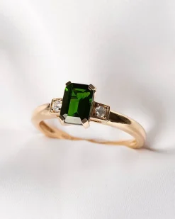 Best Diamantring i gult gull med diopsid Ringer