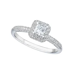 Sale Diamantring i hvitt gull 0,74 ct Ringer