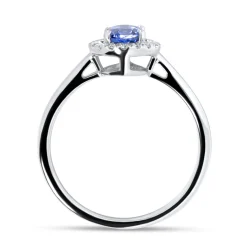 Discount Diamantring i hvitt gull med tanzanitt 0,12 ct Ringer