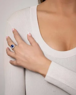 Discount Diamantring i hvitt gull med tanzanitt 1,02 ct Ringer