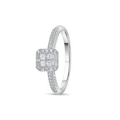 Fashion Diamantring i hvitt gull Princess cut 0,55 ct Ringer