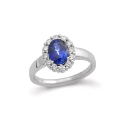 Clearance Diamantring med safir 0,42 ct Ringer
