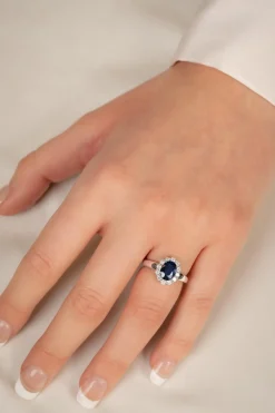 Clearance Diamantring med safir 0,42 ct Ringer