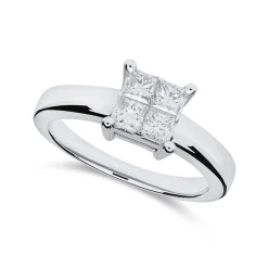 Best Diamantring princess cut 0,56ct Ringer