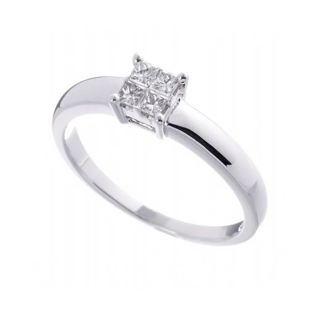 New Diamantring princess cut 0,24ct Ringer