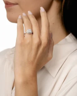 Best Diamantring princess cut 1,00 ct i hvitt gull Ringer