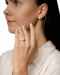 Best Diamantring princess cut 1,00 ct i hvitt gull Ringer