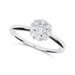 Outlet Diamantring rosett 0,48ct hvitt gull Ringer