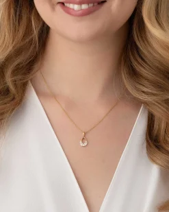 Clearance Dråpeanheng i gult gull med diamanter 0,25 ct Halssmykker