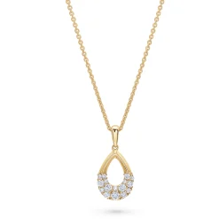 Clearance Dråpeanheng i gult gull med diamanter 0,25 ct Halssmykker
