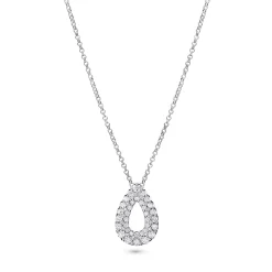 Outlet Dråpeanheng i hvitt gull med diamanter 1,10 ct Halssmykker