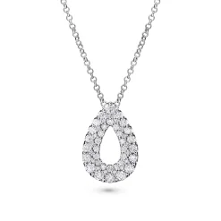 Outlet Dråpeanheng i hvitt gull med diamanter 1,10 ct Halssmykker
