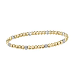 New Elastisk diamantarmbånd i hvitt og gult gull 0,69 ct Armbånd