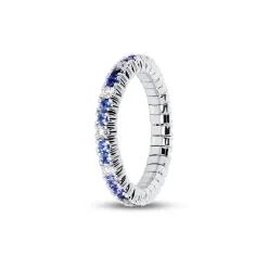 Online Elastisk diamantring 0,30 ct med safir str 53-56 Ringer