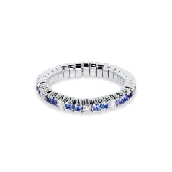 Online Elastisk diamantring 0,30 ct med safir str 53-56 Ringer