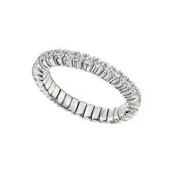 Fashion Elastisk diamantring i hvitt gull 0,81 ct Ringer