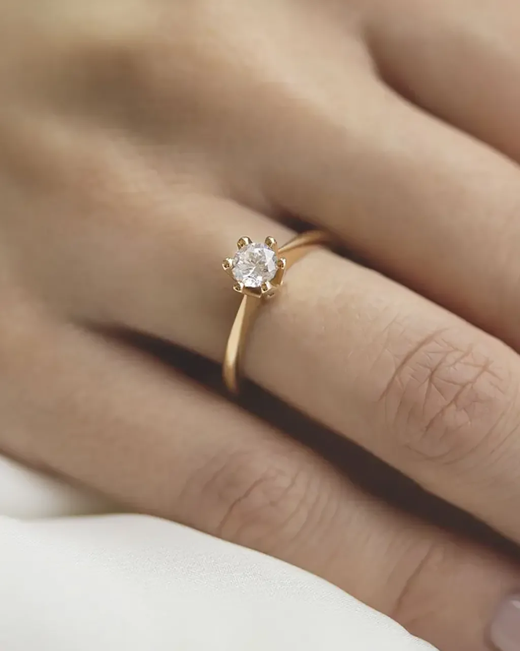 Fashion Elegance 0,51 ct diamantring gult gull enstensring Ringer