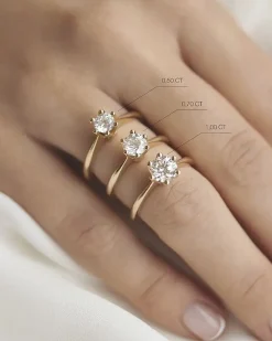 Fashion Elegance 0,51 ct diamantring gult gull enstensring Ringer