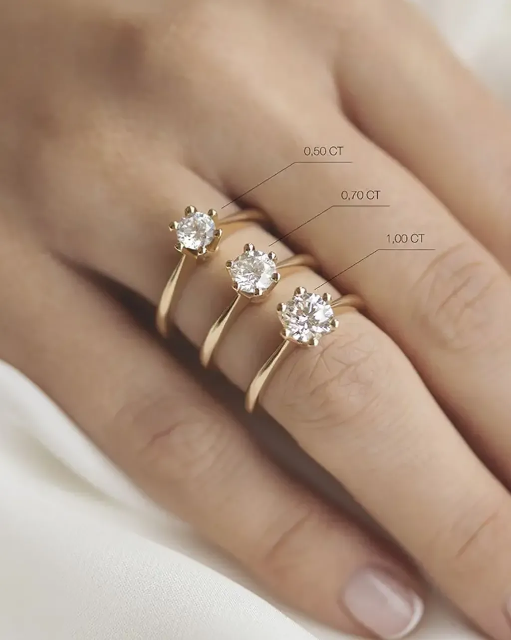 Fashion Elegance 0,51 ct diamantring gult gull enstensring Ringer
