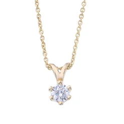 New Elegance anheng 0,30 ct gult gull Halssmykker