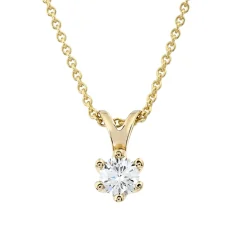 Fashion Elegance anheng 0,40 ct gult gull Halssmykker