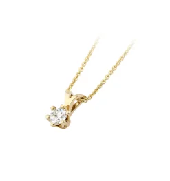 Fashion Elegance anheng 0,40 ct gult gull Halssmykker