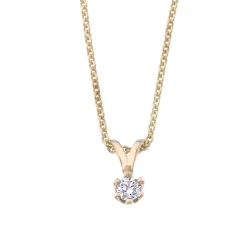 Hot Elegance diamantanheng 0,10 ct gult gull Halssmykker