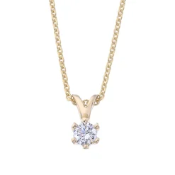 New Elegance diamantanheng 0,20 ct gult gull Halssmykker