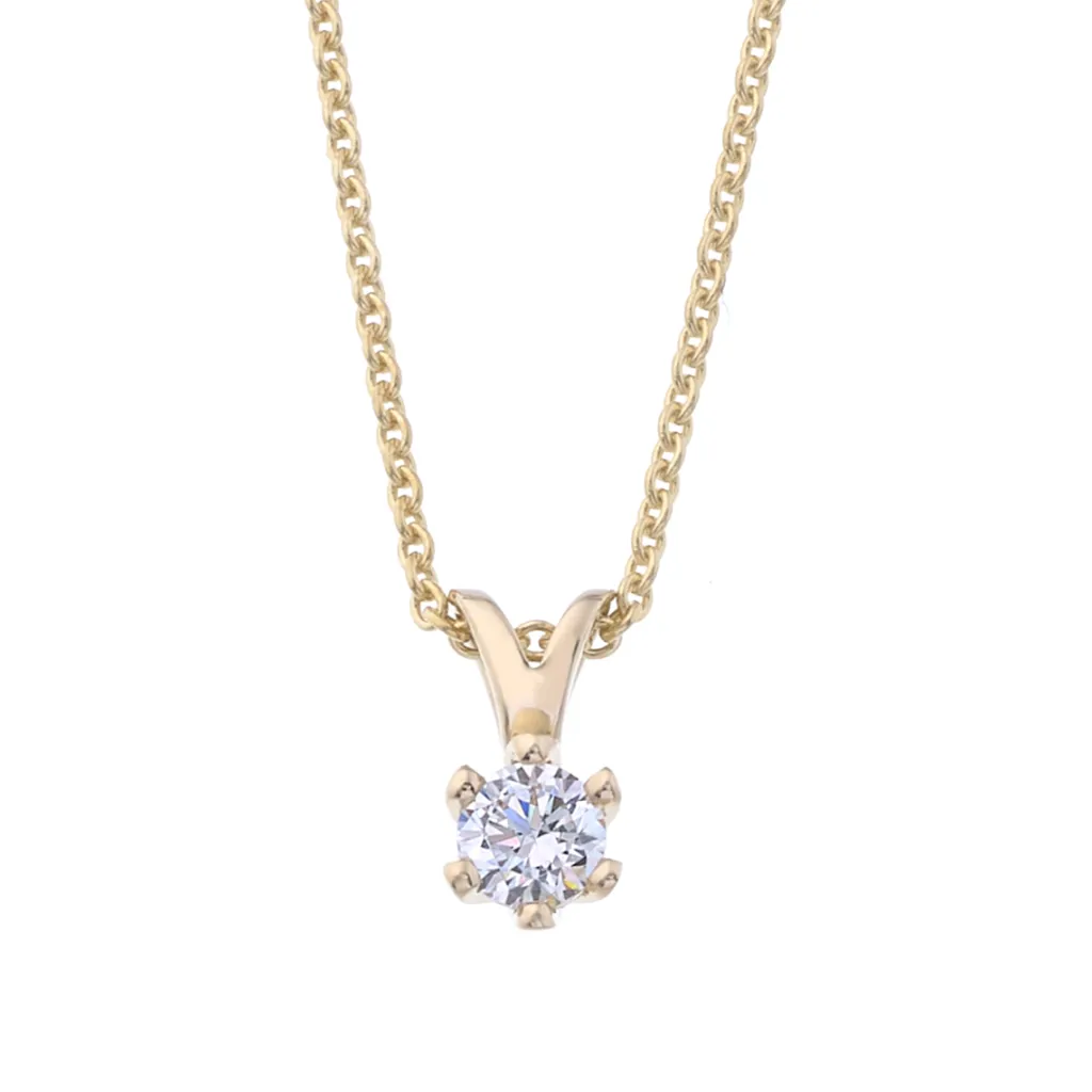 New Elegance diamantanheng 0,20 ct gult gull Halssmykker