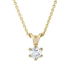 Sale Elegance diamantanheng 0,70 ct gult gull Halssmykker