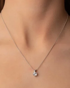 Sale Elegance diamantanheng 1,00 ct gult gull Halssmykker