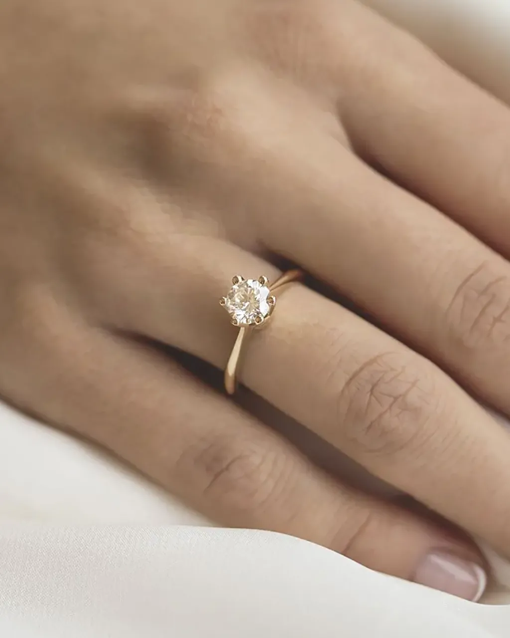 Discount Elegance diamantring 1,00 ct gult gull Ringer