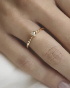 Online Elegance diamantring 0,10 ct gult gull Ringer