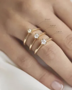 Online Elegance diamantring 0,10 ct gult gull Ringer