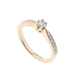 Sale Elegance Exclusive gult gull 0,40 ct diamantring Ringer