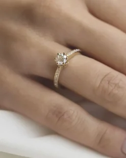 Sale Elegance Exclusive gult gull 0,40 ct diamantring Ringer