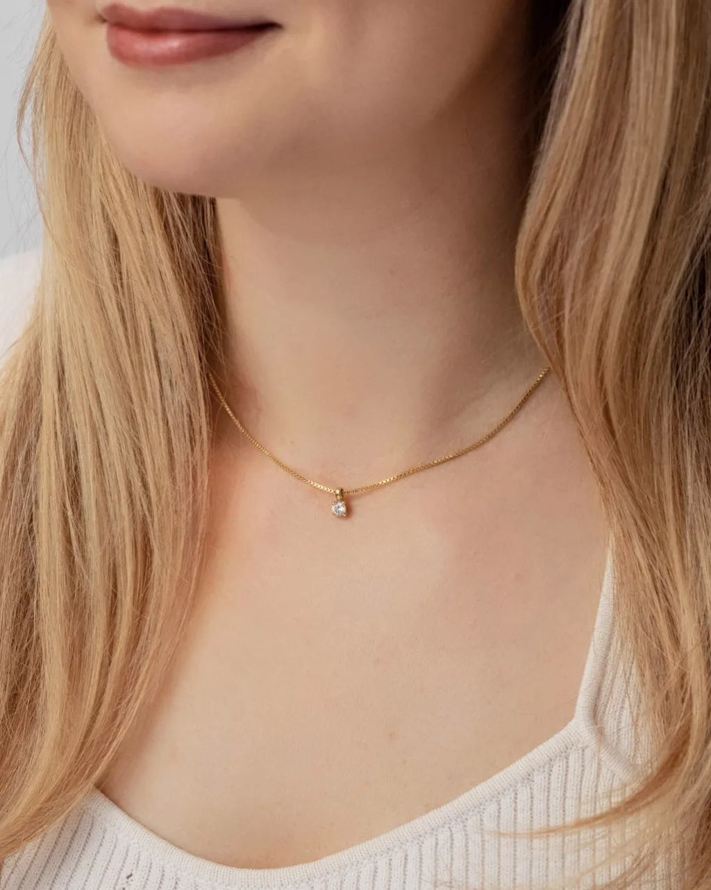 New Elegance Forever diamantanheng 0,25 ct hvitt gull Halssmykker
