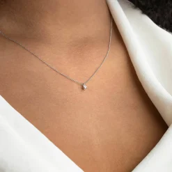 New Enstens diamantanheng i hvitt gull 0,07 ct Halssmykker