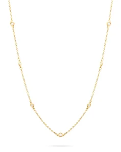Clearance Ertekjede i gult gull med diamanter 0,12 ct Halssmykker