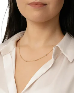 Clearance Ertekjede i gult gull med diamanter 0,12 ct Halssmykker