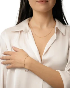 Clearance Ertekjede i gult gull med diamanter 0,12 ct Halssmykker