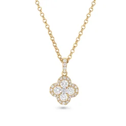 Clearance Firkløver diamantanheng 0,73 ct Halssmykker