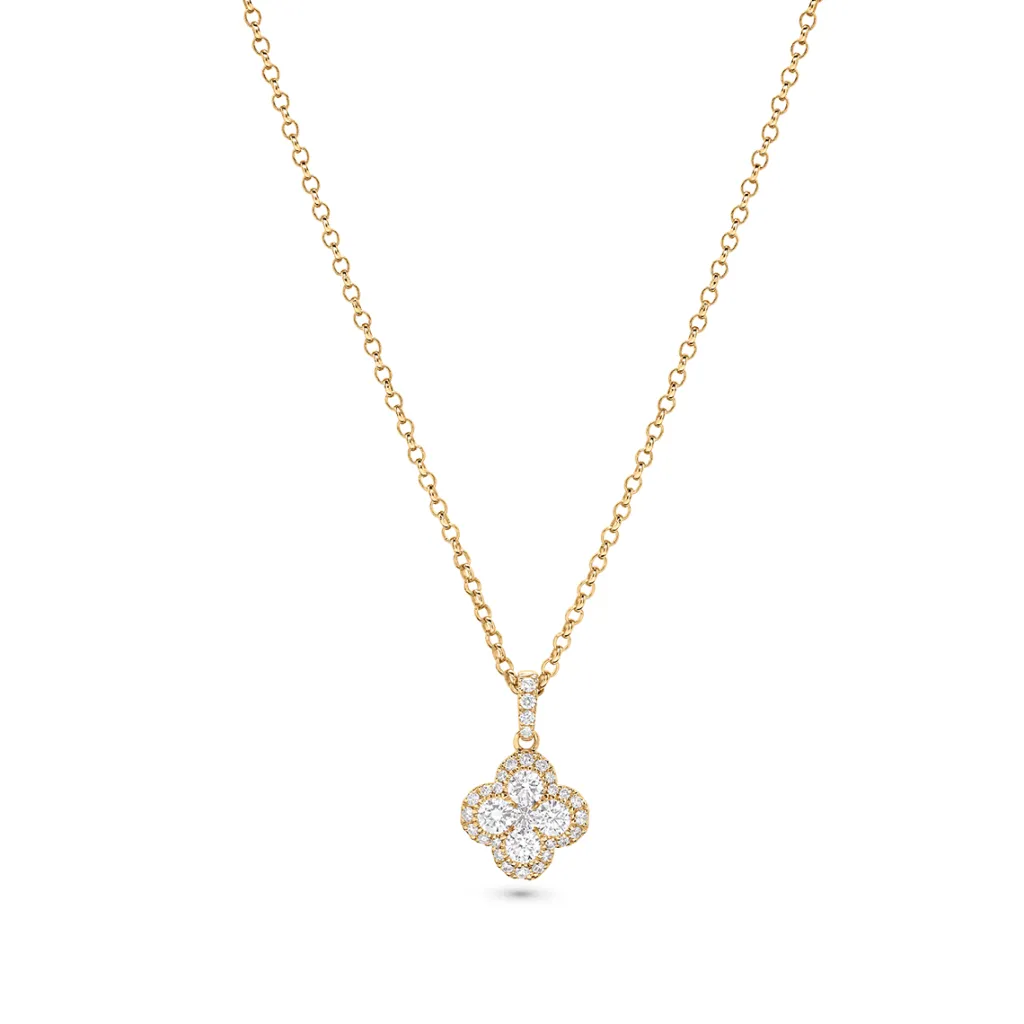 Clearance Firkløver diamantanheng 0,73 ct Halssmykker