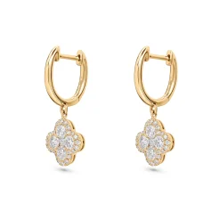 Outlet Firkløver diamantøreringer 1,00 ct Ørepynt