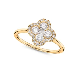Discount Firkløver diamantring 0,70 ct Ringer