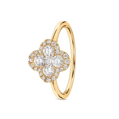 Discount Firkløver diamantring 0,70 ct Ringer
