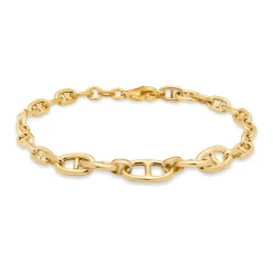 Discount Forgylt sølvarmbånd i forløp med lenker, 18,5 cm Armbånd